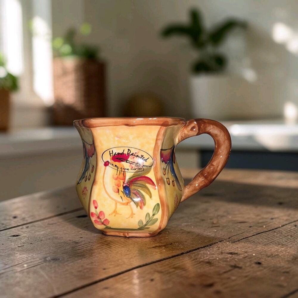 Casa Vero ACK Bamboo Rooster Hand Painted Ceramic Mug Made In Italy Replacement